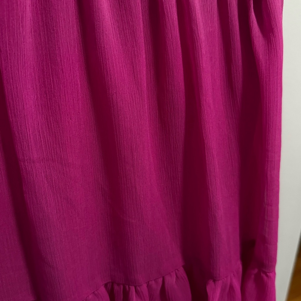 Banana Republic Factory Tie Waist Ruffle Skirt Magenta Color, Size Small NWT - Picture 7 of 8